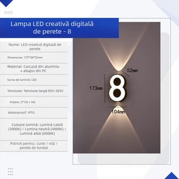 Lampa de perete LED KAKAXI, corp din aluminiu, abajur PC, 220V, CE