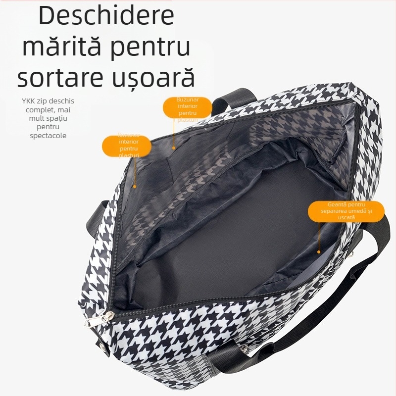 Geantă de voiaj, pliabilă pentru depozitare, material Oxford, căptușeală poliester, unisex, lansare primăvara 2025