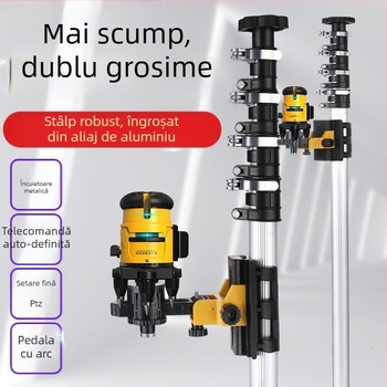 Nivel laser cu tijă telescopică de susținere și suport infraroșu multifuncțional, din aliaj de aluminiu întărit și oțel inoxidabil