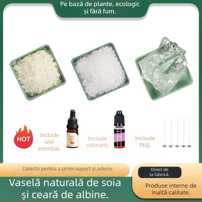 Material DIY pentru lumânări din ceară de soia – lumânare parfumată artizanală, în formă de fulgi; Brand: Flower with me; Material: Ceară de soia; Confecționat: Manual; Tip lumânare: Aromat; Formă: Fulgi