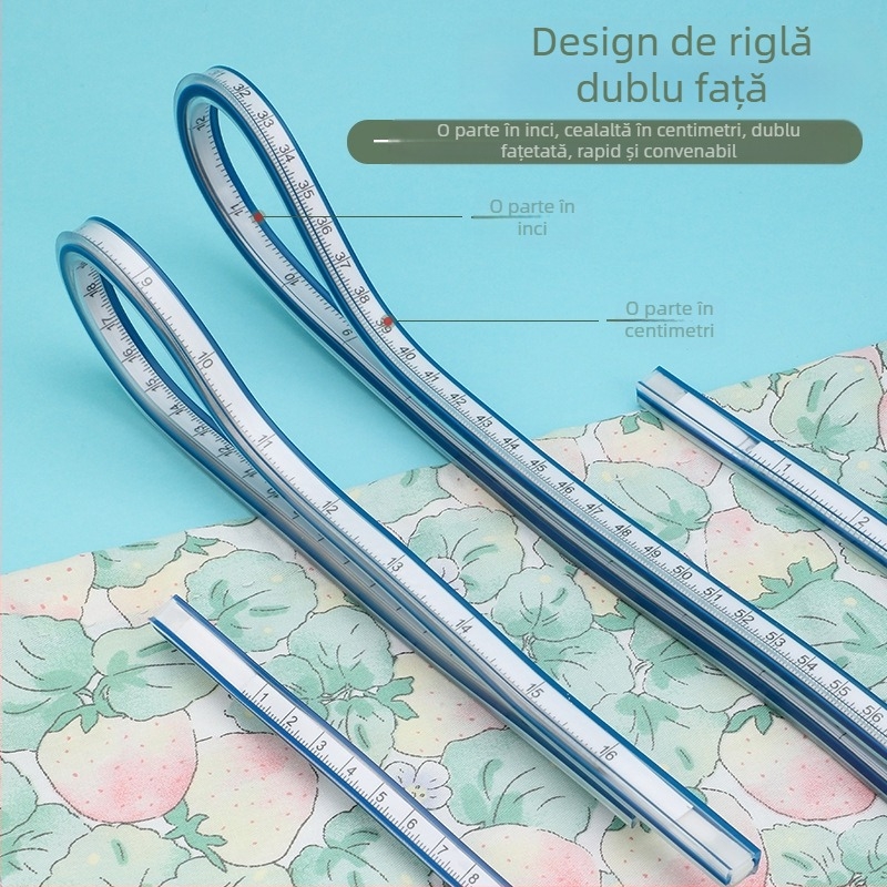 Riglă șarpe — din plastic, flexibil; greutate 89 g; ambalaj 19×9×1,5 cm