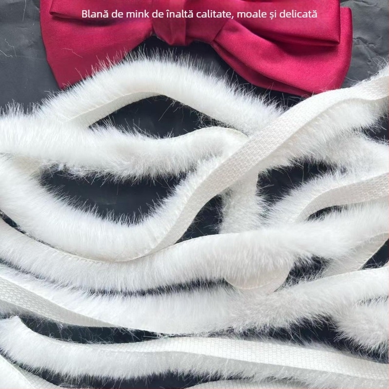 Fâșii din blană artificială de tip mink pentru DIY – margine brută, decor pentru haine și felinarelor palatului