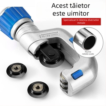 Tăietor de țevi cu lamă din oțel inoxidabil, mecanism cu rulmenți, rolă pentru tăierea țevi metalice, din cupru și din plastic