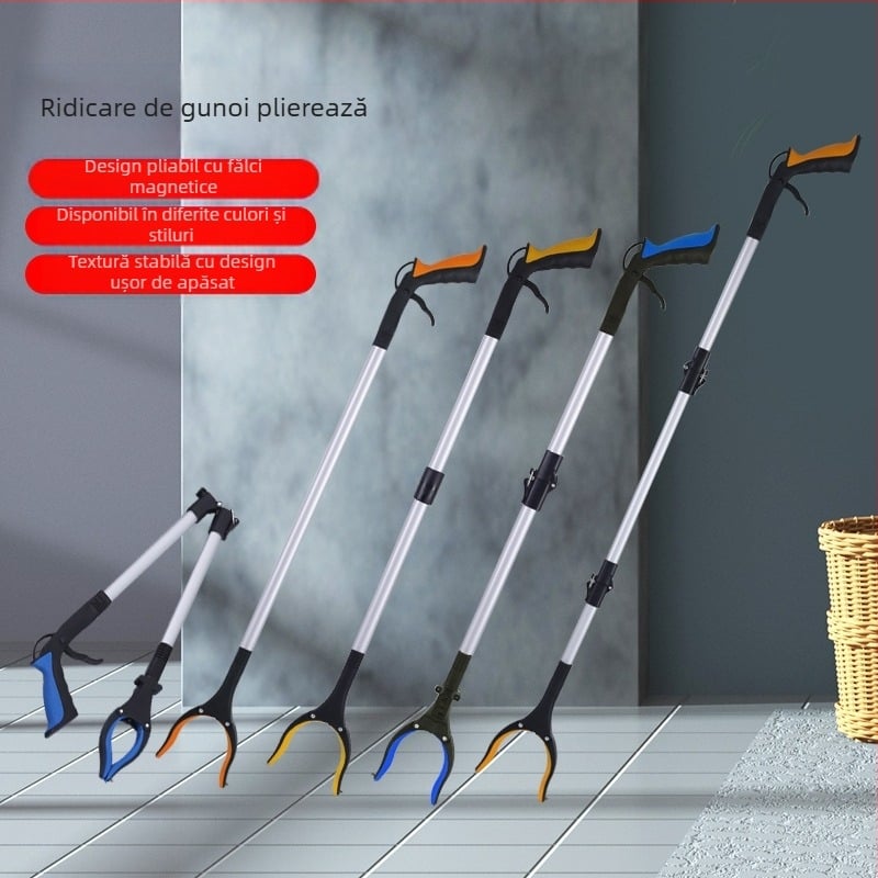 Lancai clește de colectare a deșeurilor extensibil, construcție metal-plastică, pentru igiena în gospodărie