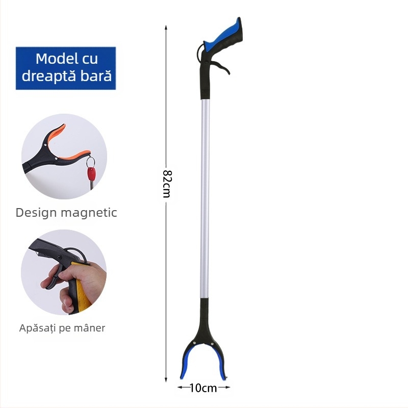 Lancai clește de colectare a deșeurilor extensibil, construcție metal-plastică, pentru igiena în gospodărie