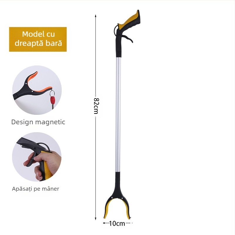 Lancai clește de colectare a deșeurilor extensibil, construcție metal-plastică, pentru igiena în gospodărie