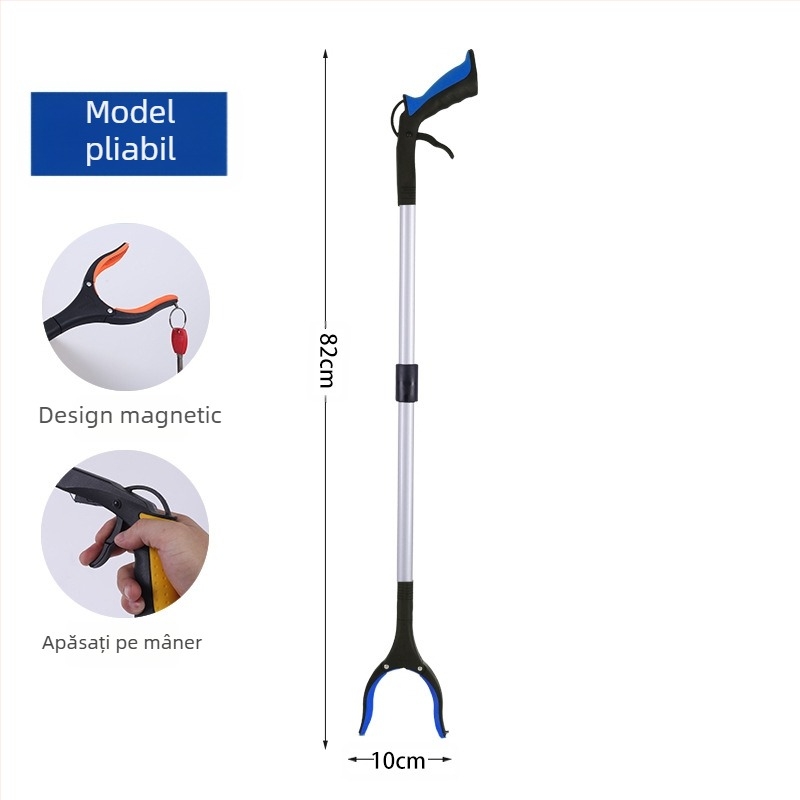 Lancai clește de colectare a deșeurilor extensibil, construcție metal-plastică, pentru igiena în gospodărie