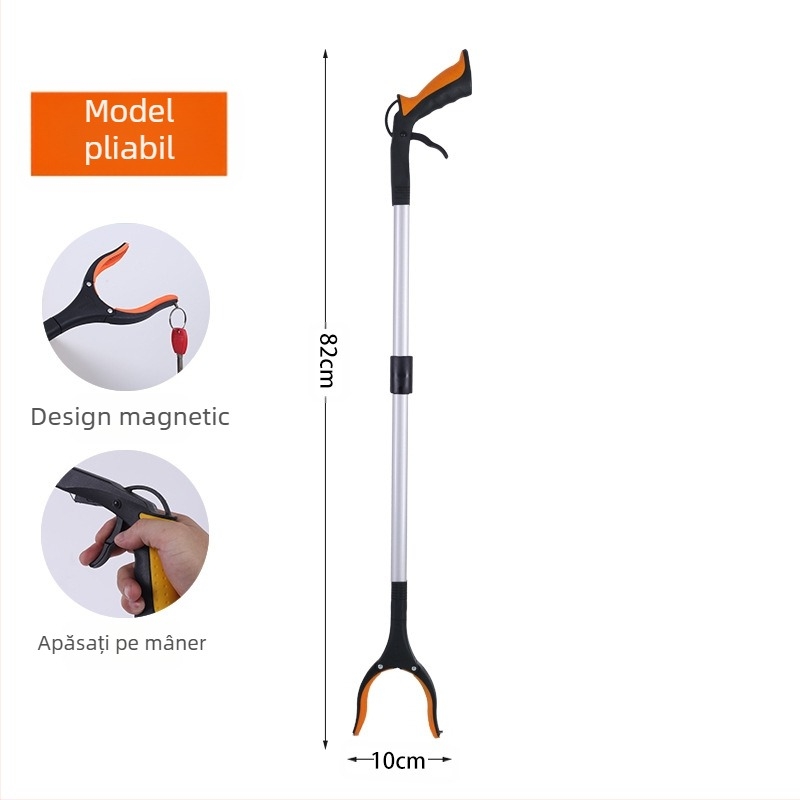 Lancai clește de colectare a deșeurilor extensibil, construcție metal-plastică, pentru igiena în gospodărie