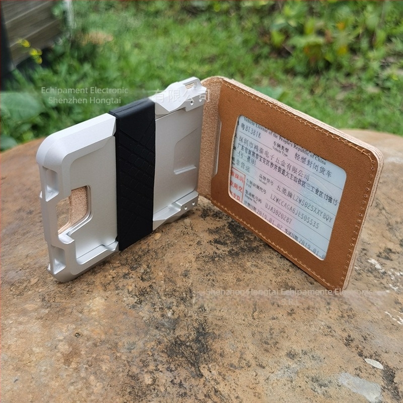 Port card RFID pentru permis de conducere — Anti-furt, Capacitate 10 carduri, Design cu două pliuri, Căptușit cu piele sintetică