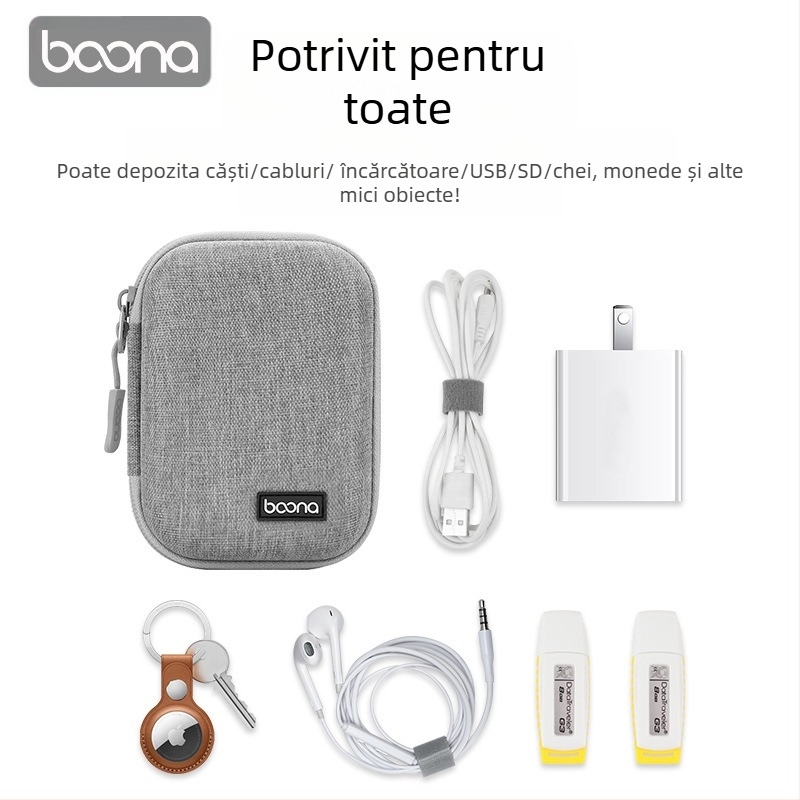 BN-F003 husă de depozitare pentru accesorii digitale | Material Oxford, capacitate 1 kg | pentru căști Bluetooth, cabluri, încărcătoare și unități USB