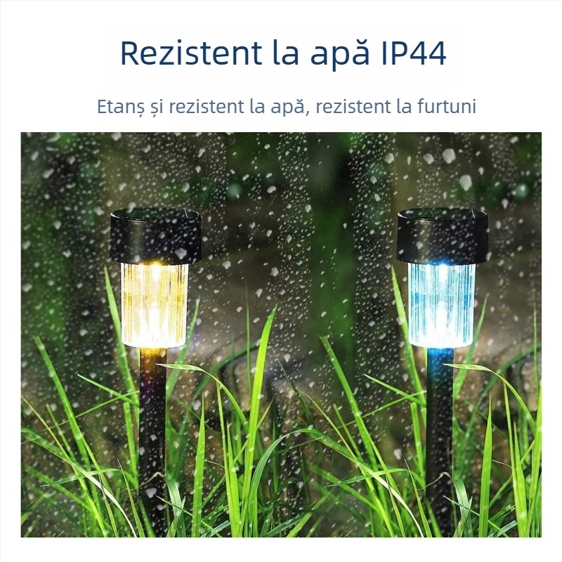 Lampă solară de grădină pe stâlp – LED 2835, 1.2V, autonomie 6–12h, formă abstractă