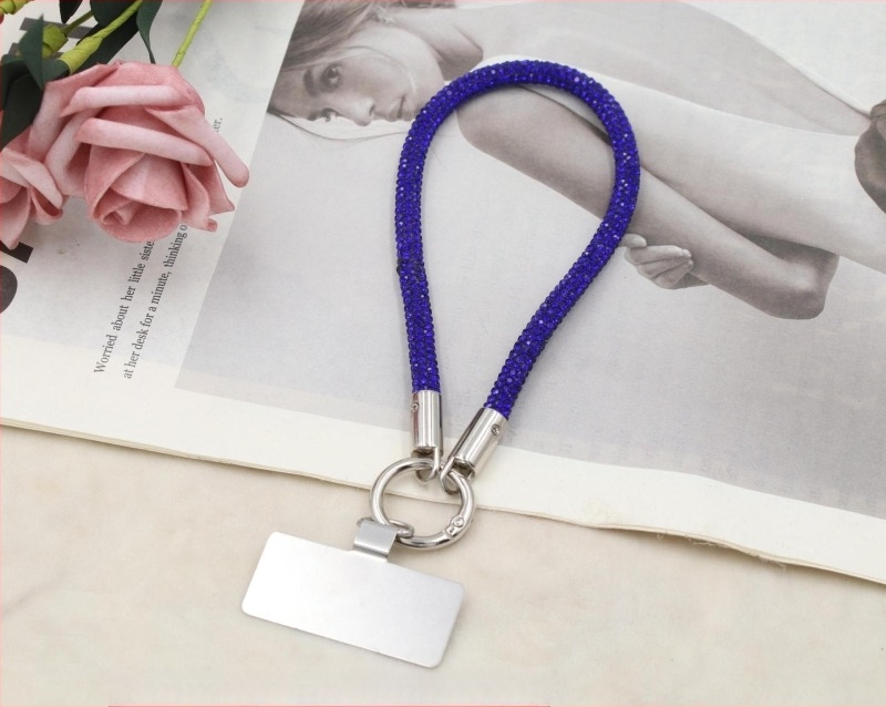 Lanier pentru telefon cu pandant metalic și cataramă metalică, unisex, șnur din bumbac elastic