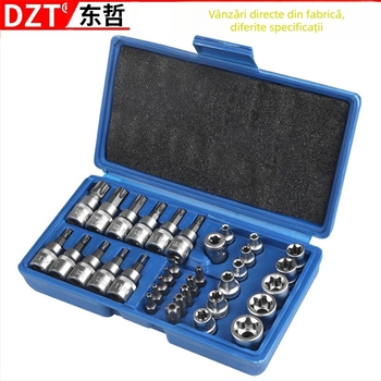 Set pneumatic pentru reparații auto, 12 piese, din oțel S2, finisaj mat, cu suprafață nervurată, MF