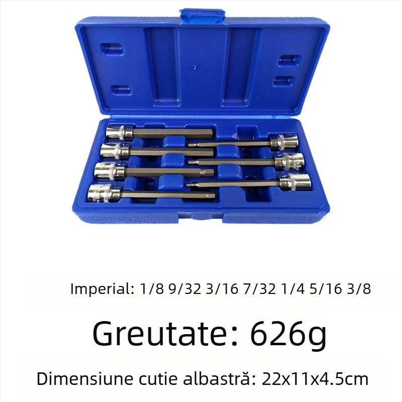 Set pneumatic pentru reparații auto, 12 piese, din oțel S2, finisaj mat, cu suprafață nervurată, MF