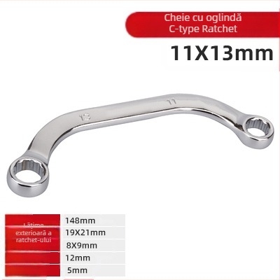 Set chei Plum Blossom, capete dublu, S/U/C, mâner curbat, oțel crom-vanadiu, 5 piese