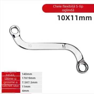 Set chei Plum Blossom, capete dublu, S/U/C, mâner curbat, oțel crom-vanadiu, 5 piese