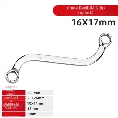 Set chei Plum Blossom, capete dublu, S/U/C, mâner curbat, oțel crom-vanadiu, 5 piese