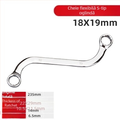 Set chei Plum Blossom, capete dublu, S/U/C, mâner curbat, oțel crom-vanadiu, 5 piese