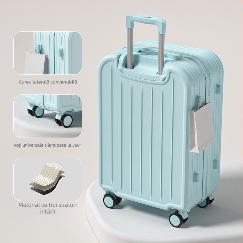 Valiză de călătorie ABS+PC, roți universale, fermoar, pentru călătorii de afaceri