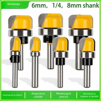 Freză de lemn pentru prelucrare pe suprafață, cu fund adânc circular, fund dublu arc, copiere șabloane, canelare și găuri pentru cheie