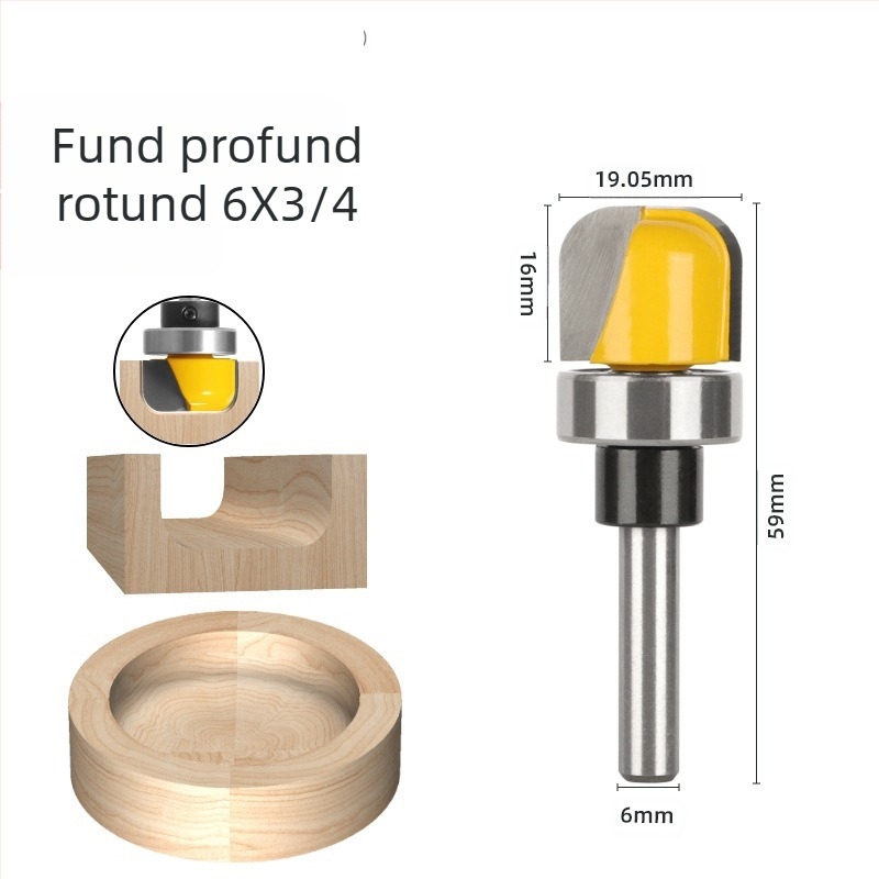Freză de lemn pentru prelucrare pe suprafață, cu fund adânc circular, fund dublu arc, copiere șabloane, canelare și găuri pentru cheie