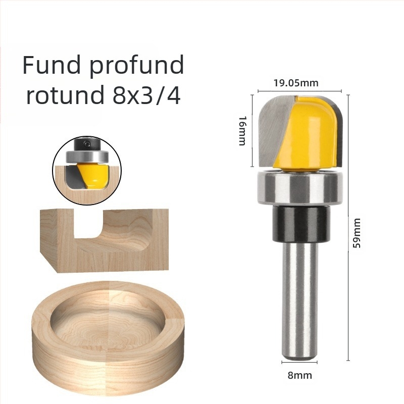 Freză de lemn pentru prelucrare pe suprafață, cu fund adânc circular, fund dublu arc, copiere șabloane, canelare și găuri pentru cheie