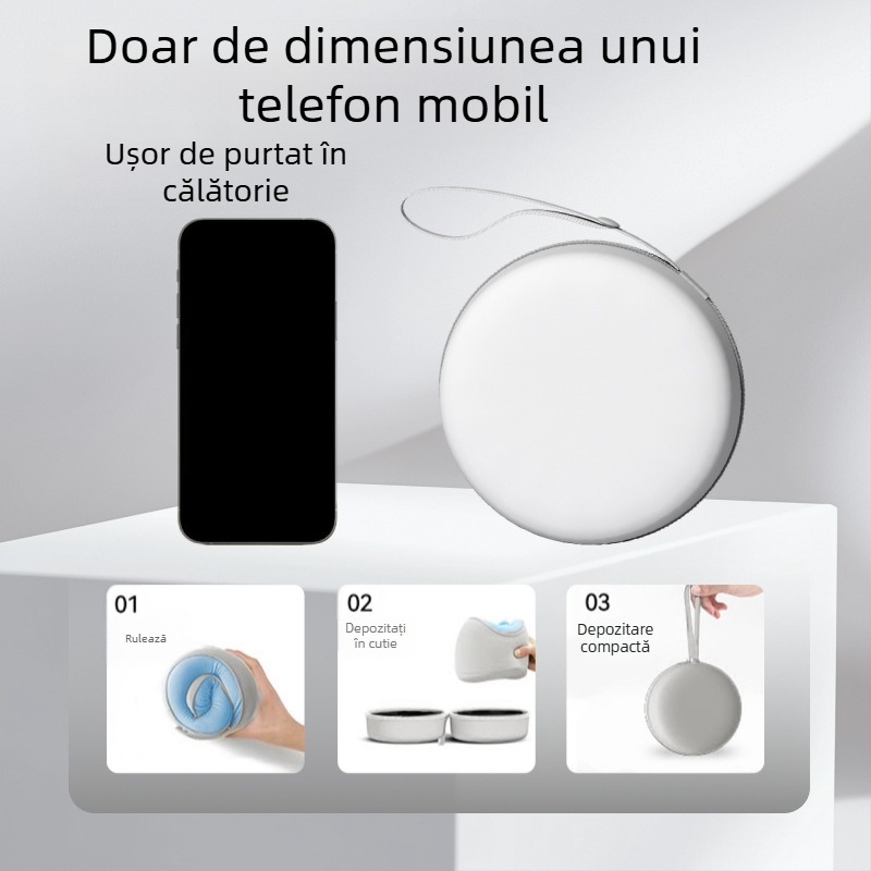 Perne de gât din spumă cu memorie, în formă U, pentru călătorii, țesătură poliester, ușor până la 0,5 kg