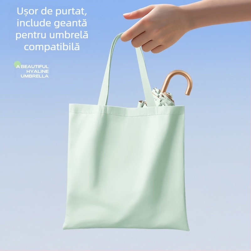 Umbrelă pliabilă cu 8 brațe, UPF >50, țesătură 190T rezistentă la impact, tijă din aliaj, rame din fibră