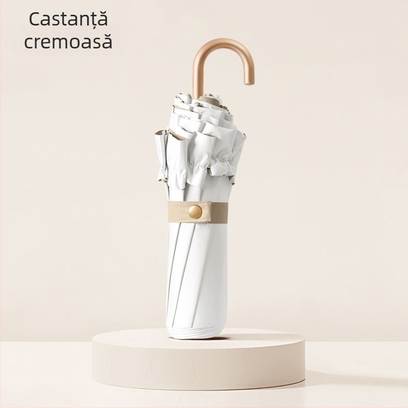 Umbrelă pliabilă cu 8 brațe, UPF >50, țesătură 190T rezistentă la impact, tijă din aliaj, rame din fibră