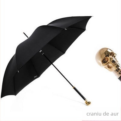 Umbrelă cu mâner lung, stil retro, cu 8 brațe, deschidere automată, țesătură 210T, rame din fibră, imprimare logo disponibil