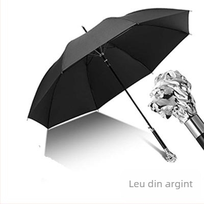 Umbrelă cu mâner lung, stil retro, cu 8 brațe, deschidere automată, țesătură 210T, rame din fibră, imprimare logo disponibil