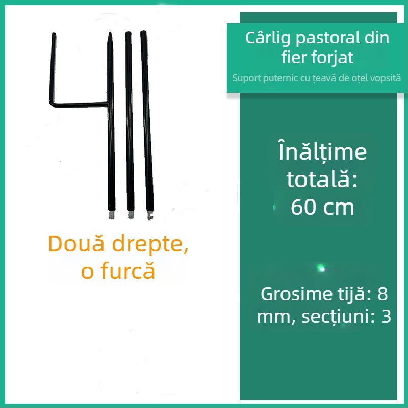 Suport pentru lampă din fier forjat pentru grădină și exterior, tijă de susținere pentru șiruri de lumini