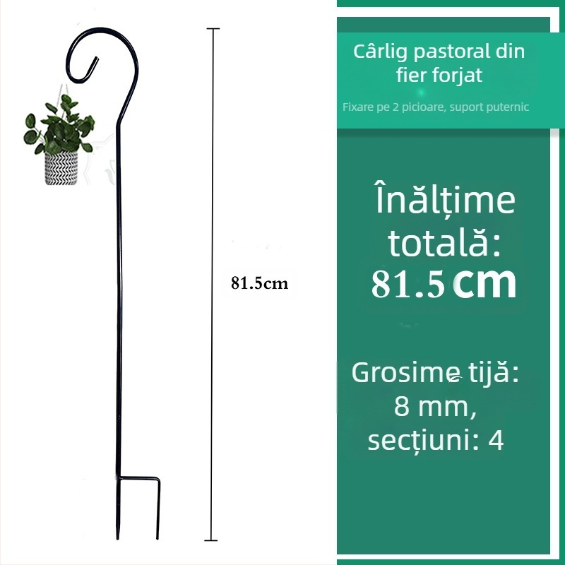 Suport pentru lampă din fier forjat pentru grădină și exterior, tijă de susținere pentru șiruri de lumini