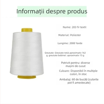 Ață de cusut, viteză mare, poliester-spandex, South Village, pentru haine și textile de casă