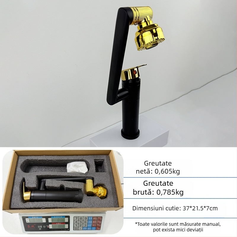 Robinet chiuvetă - oțel inoxidabil, amestec cald/rece, cartuș ceramic, montaj pe bază, 0–70°C