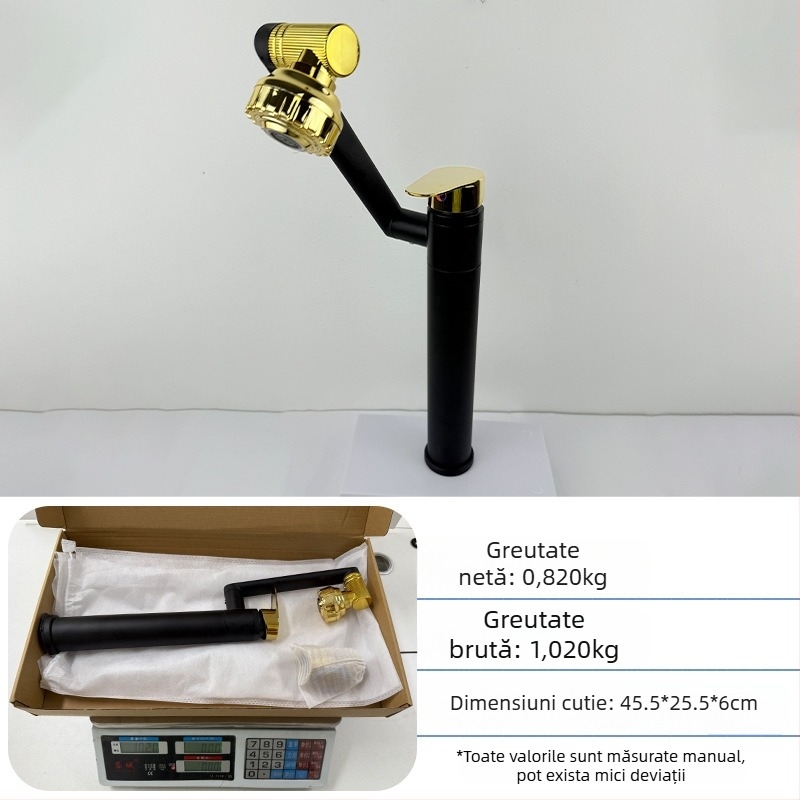Robinet chiuvetă - oțel inoxidabil, amestec cald/rece, cartuș ceramic, montaj pe bază, 0–70°C