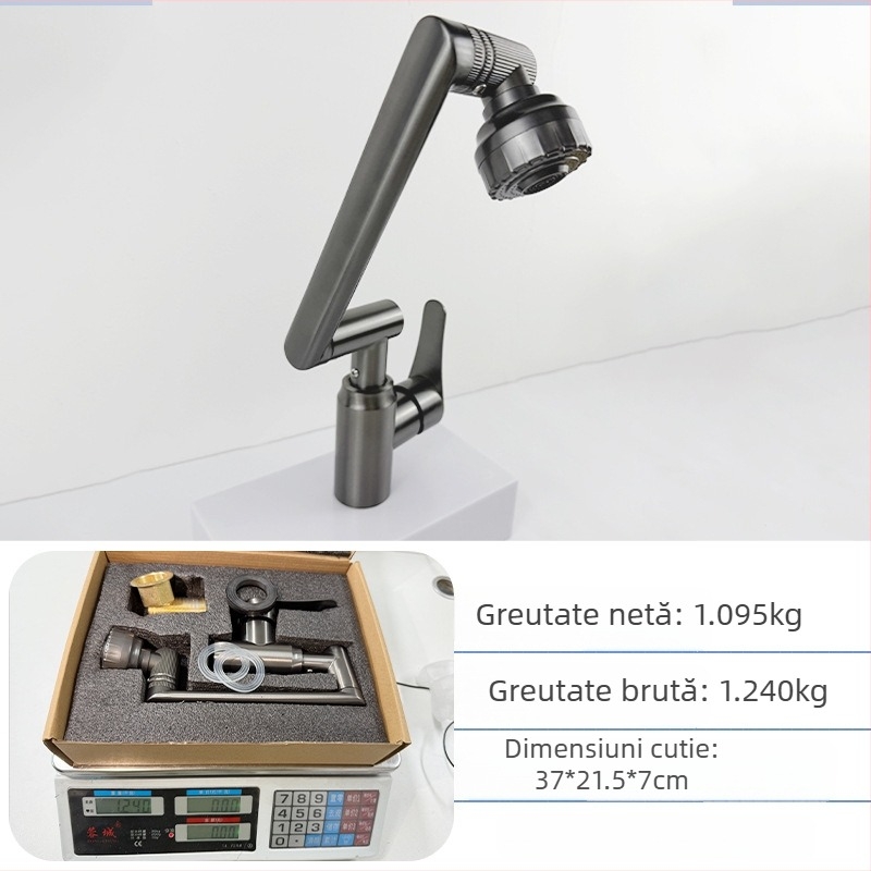 Robinet chiuvetă - oțel inoxidabil, amestec cald/rece, cartuș ceramic, montaj pe bază, 0–70°C
