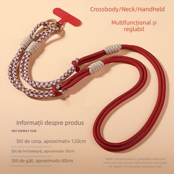 Lanyard pentru telefon mobil, detașabil, multifuncțional, cu sfoară din nylon, cataramă metalică, bandă din poliester, anti-pierdere