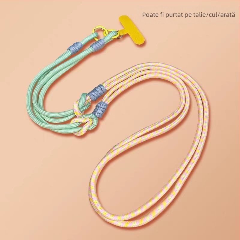 Lanyard pentru telefon mobil, detașabil, multifuncțional, cu sfoară din nylon, cataramă metalică, bandă din poliester, anti-pierdere