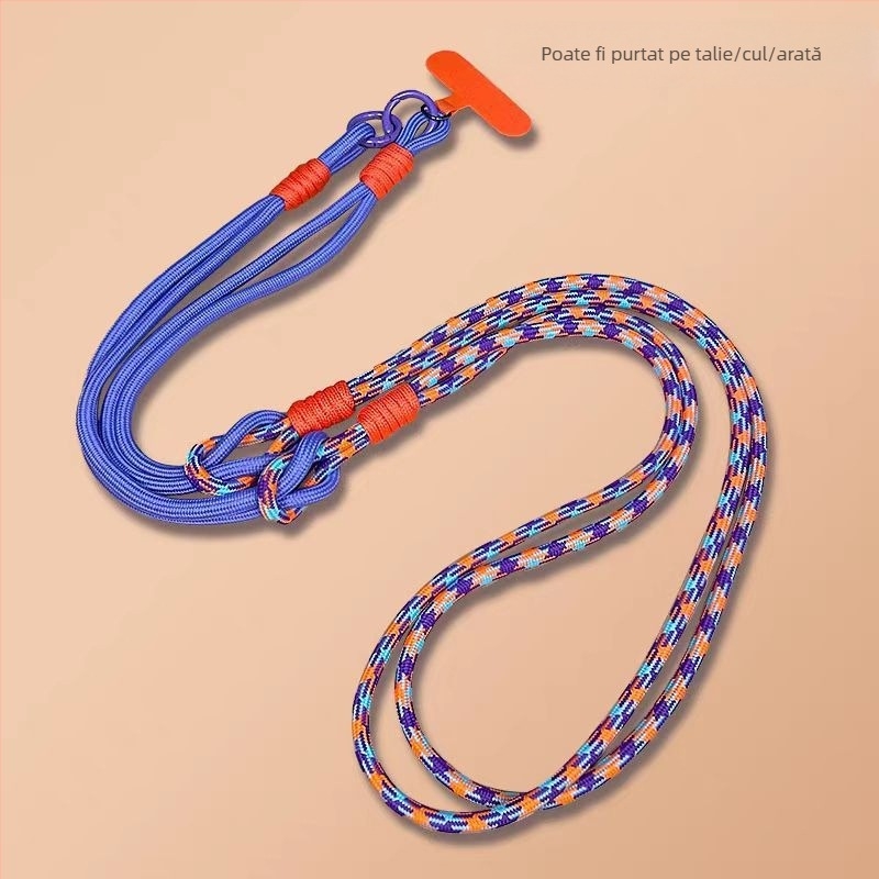Lanyard pentru telefon mobil, detașabil, multifuncțional, cu sfoară din nylon, cataramă metalică, bandă din poliester, anti-pierdere