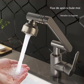 Lucky Cat robinet universal pentru chiuvetă – disc ceramic în valvă, corp din plastic, apă caldă/rece, rotire la 360°