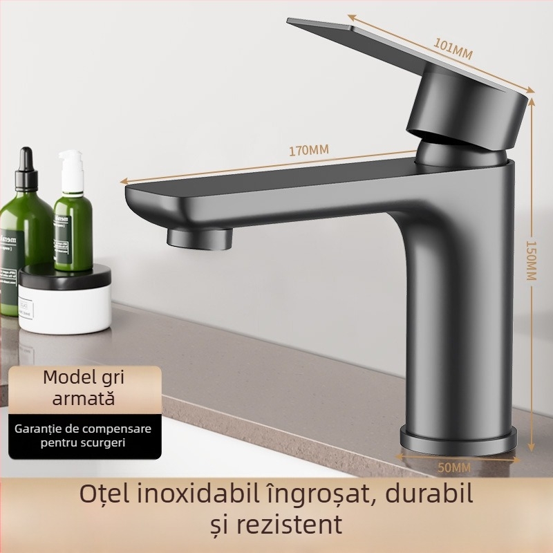 Lucky Cat robinet universal pentru chiuvetă – disc ceramic în valvă, corp din plastic, apă caldă/rece, rotire la 360°