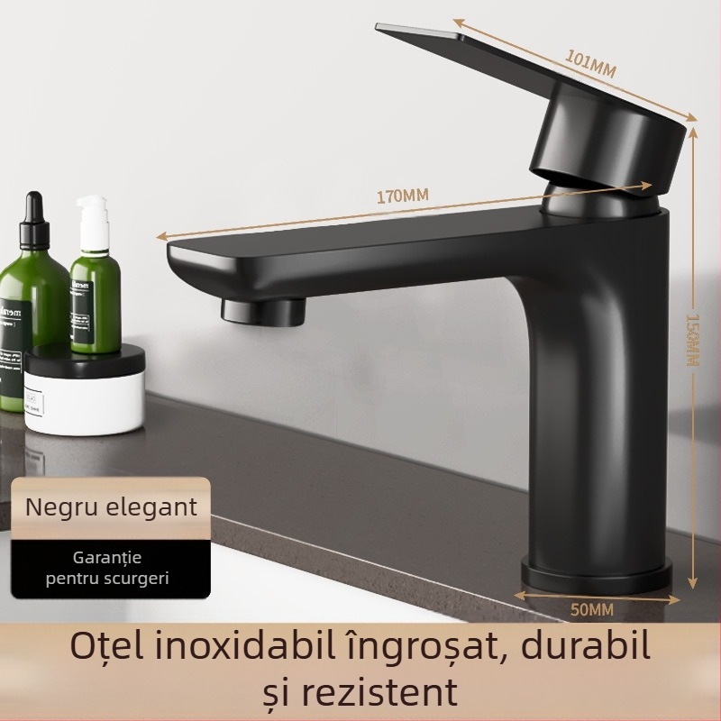 Lucky Cat robinet universal pentru chiuvetă – disc ceramic în valvă, corp din plastic, apă caldă/rece, rotire la 360°