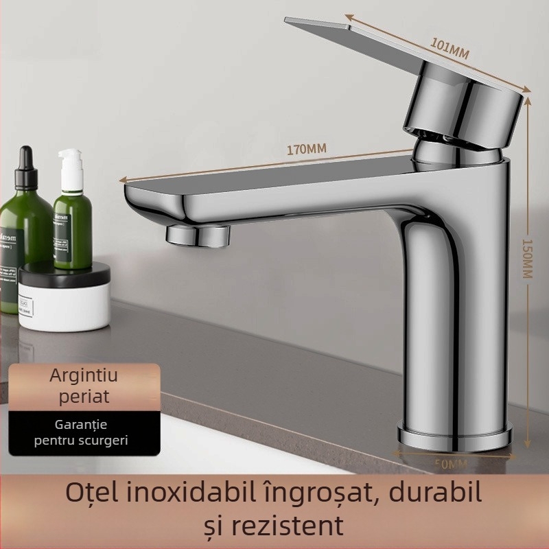 Lucky Cat robinet universal pentru chiuvetă – disc ceramic în valvă, corp din plastic, apă caldă/rece, rotire la 360°