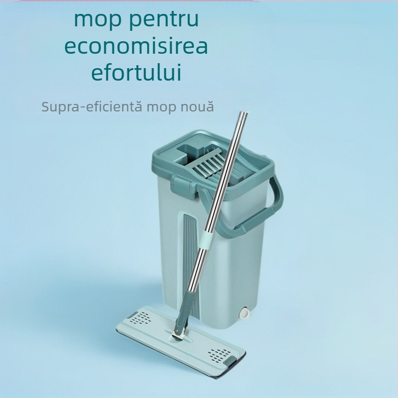 Mop plat Thai shide – microfibră, tijă din oțel inoxidabil, randament de uscare 50–60%, tip Velcro pentru praf