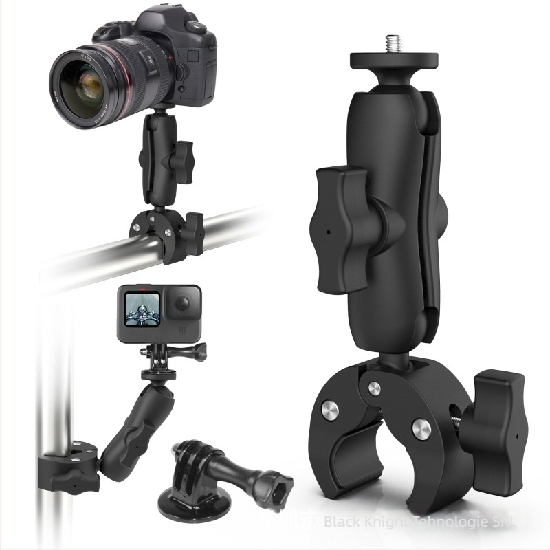 Suport pentru motocicletă cu ventuză, cap balon de 25 mm pentru telefon și cameră, din nylon+fibră, clemă pentru ghidon, tijă multifuncțională pentru cameră