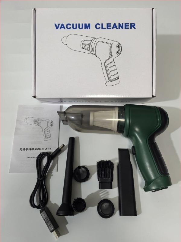 Aspirator fără fir pentru mașină și casă, motor brushless, aspirație 5000 Pa, baterie încorporată 1600-2000 mAh, alimentare USB