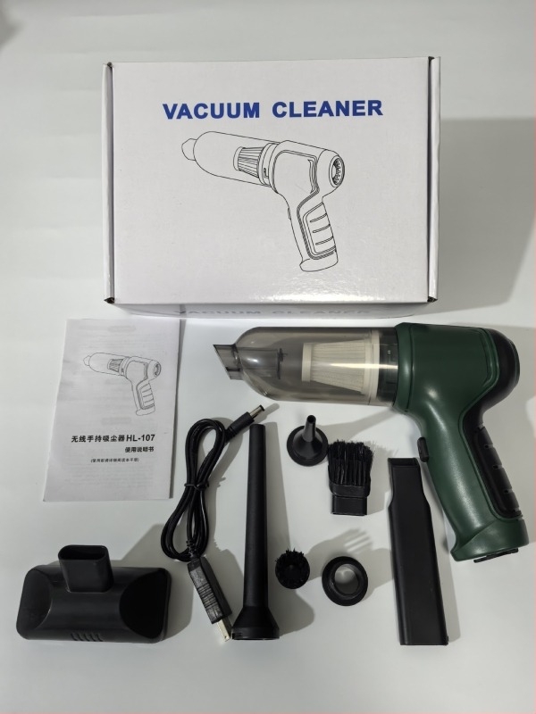 Aspirator fără fir pentru mașină și casă, motor brushless, aspirație 5000 Pa, baterie încorporată 1600-2000 mAh, alimentare USB