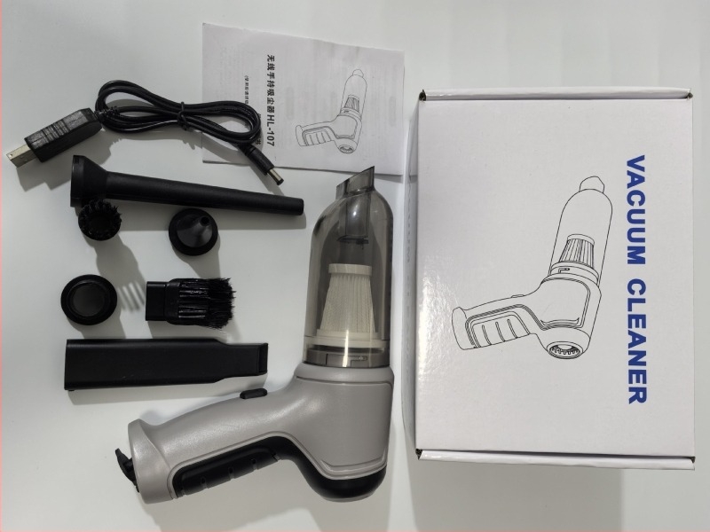 Aspirator fără fir pentru mașină și casă, motor brushless, aspirație 5000 Pa, baterie încorporată 1600-2000 mAh, alimentare USB