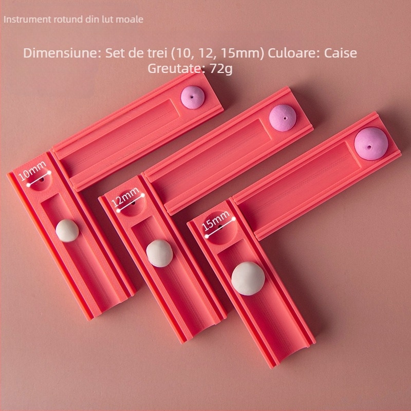 Formator circular pentru lut moale – instrument auxiliar pentru modelarea lutului cu găuri pentru cercei și mărgele de colier (Brand: Easy pottery; Categorie: unelte de coacere; Stil: Geometrie)